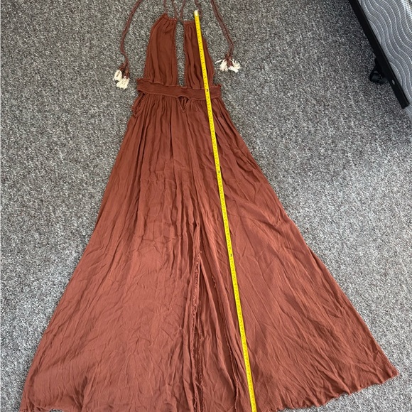 Free People Look into the Sun Terracotta Backless Maxi Dress Cut out Size Small - Picture 2 of 12
